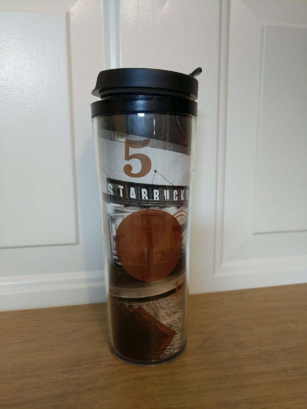 Starbucks 16oz 2014 reusable tumbler travel mug drink through snap lid
